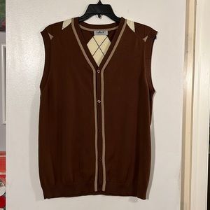 LaVane brown/tan/cream argyle vest